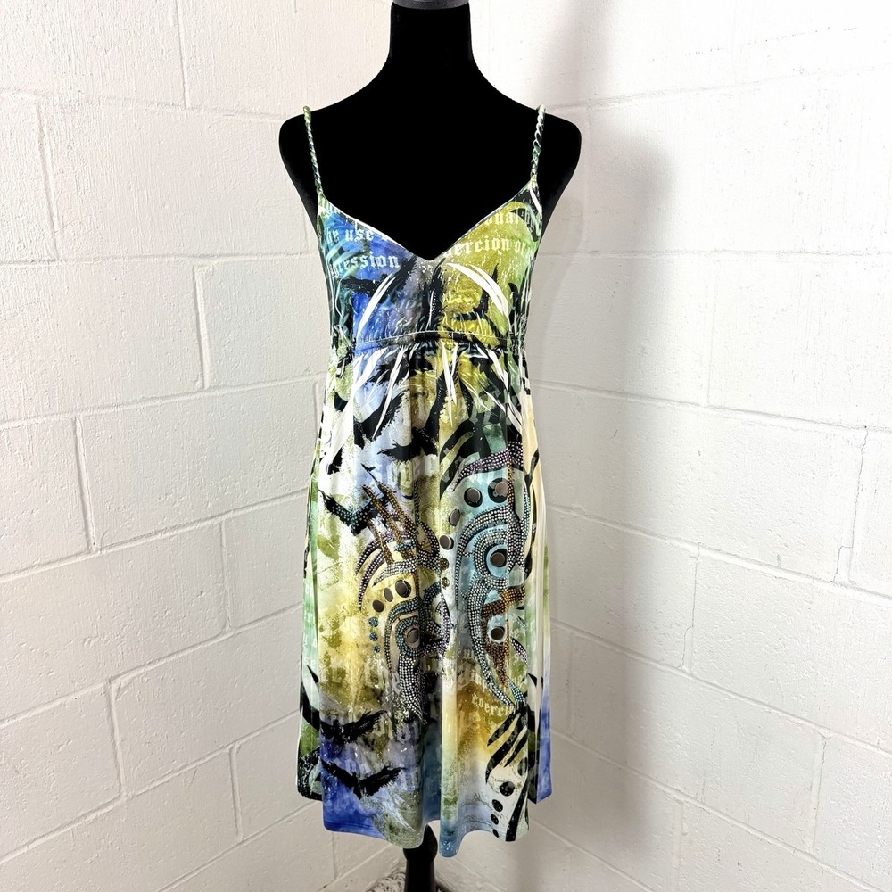 S-Twelve Babydoll Dress Y2K 90s Rhinestone Tattoo Fairy Grunge Whimsigoth Edgy L